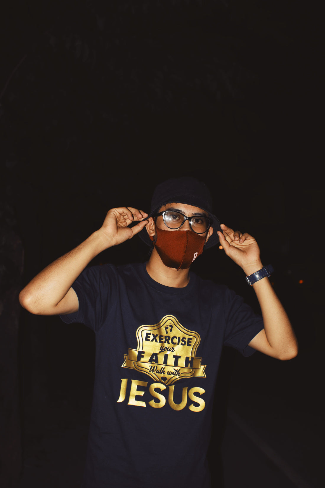 Faith-based streetwear fashion featuring premium black and gold apparel inspired by modern Christian streetwear and luxury urban style