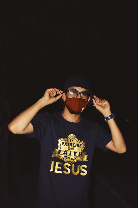 Faith-based streetwear fashion featuring premium black and gold apparel inspired by modern Christian streetwear and luxury urban style