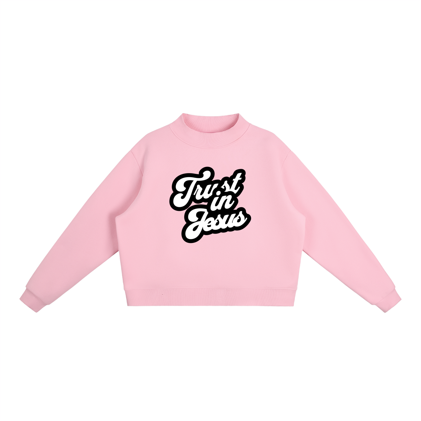 Essential Fleece Mock-Neck Crew Sweatshirt