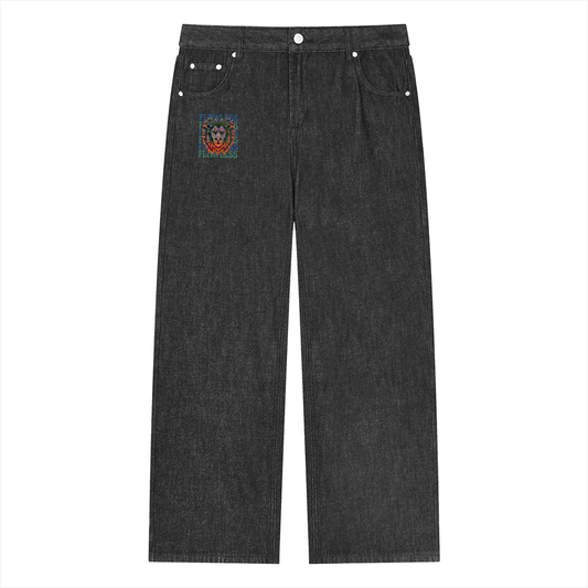 Unisex Vintage Wash Straight Leg Jeans