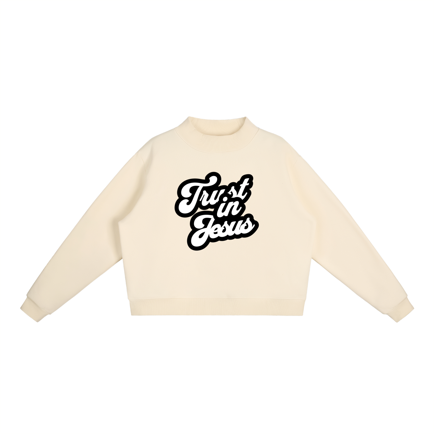 Essential Fleece Mock-Neck Crew Sweatshirt