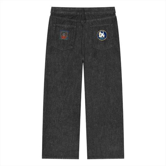 Unisex Vintage Wash Straight Leg Jeans